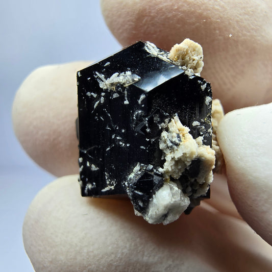 Symmetrical Schorl Tourmaline, Orthoclase Specimen Erongo Namibia 15*14*13mm Collection