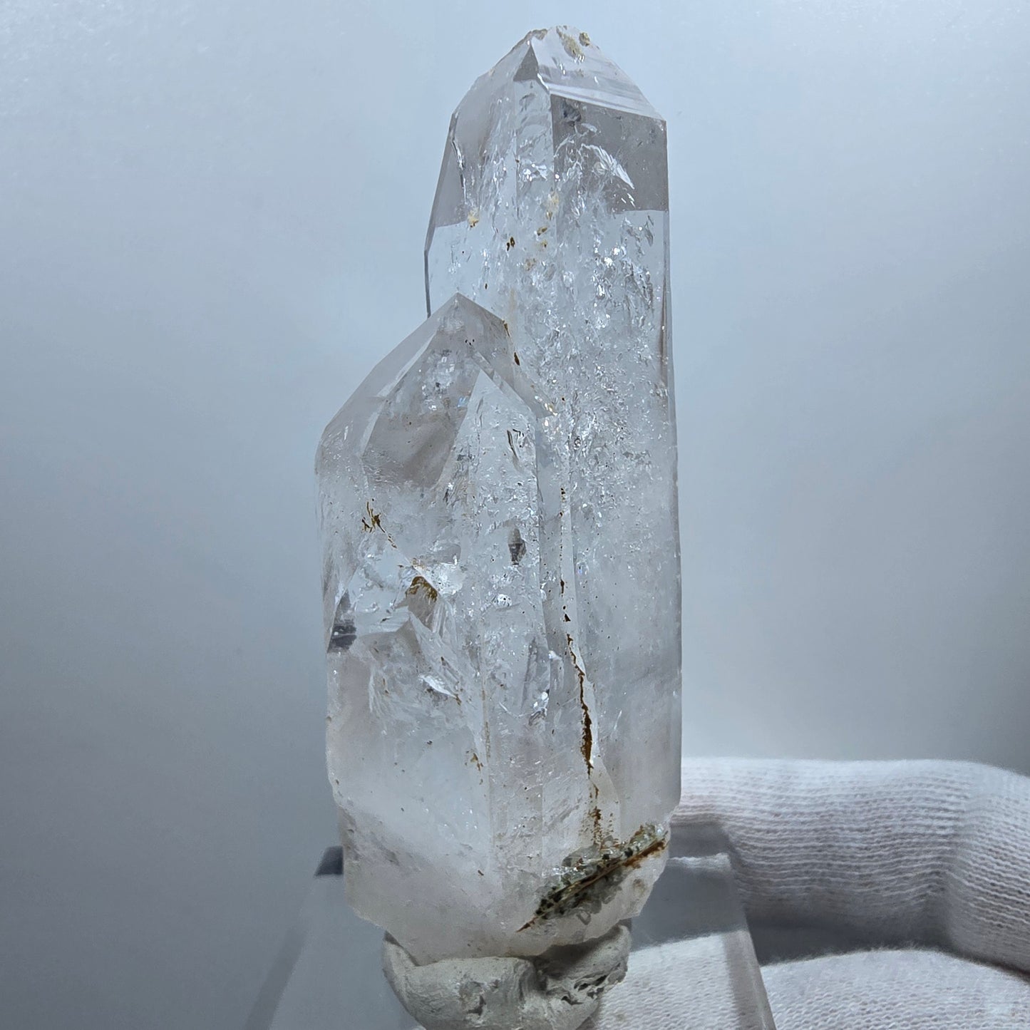 Sceptre en quartz fumé lémurien Enhydro, 3x Bubble Valentine Pocket Goboboseb Namibie 84*33*26mm