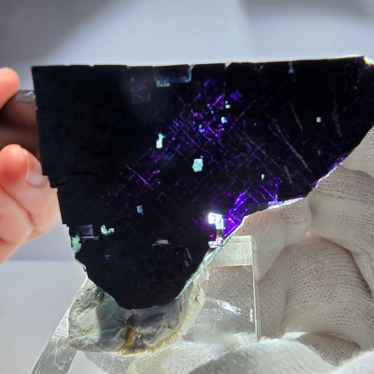 Fluorit Würfel Stufe, parkettiert grün lila 11:11 Angel Pocket Okorusu, Namibia 48*44*34mm