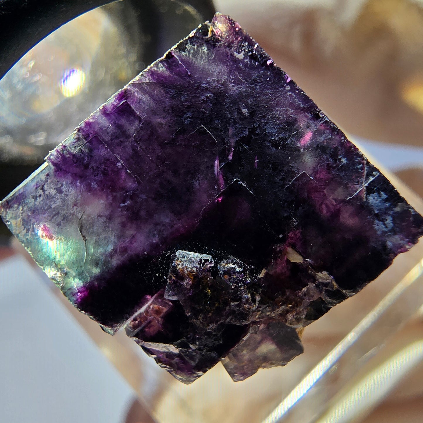 Phantom Fluorit Würfel parkettiert, grün lila Okorusu, Namibia 16*16*16mm