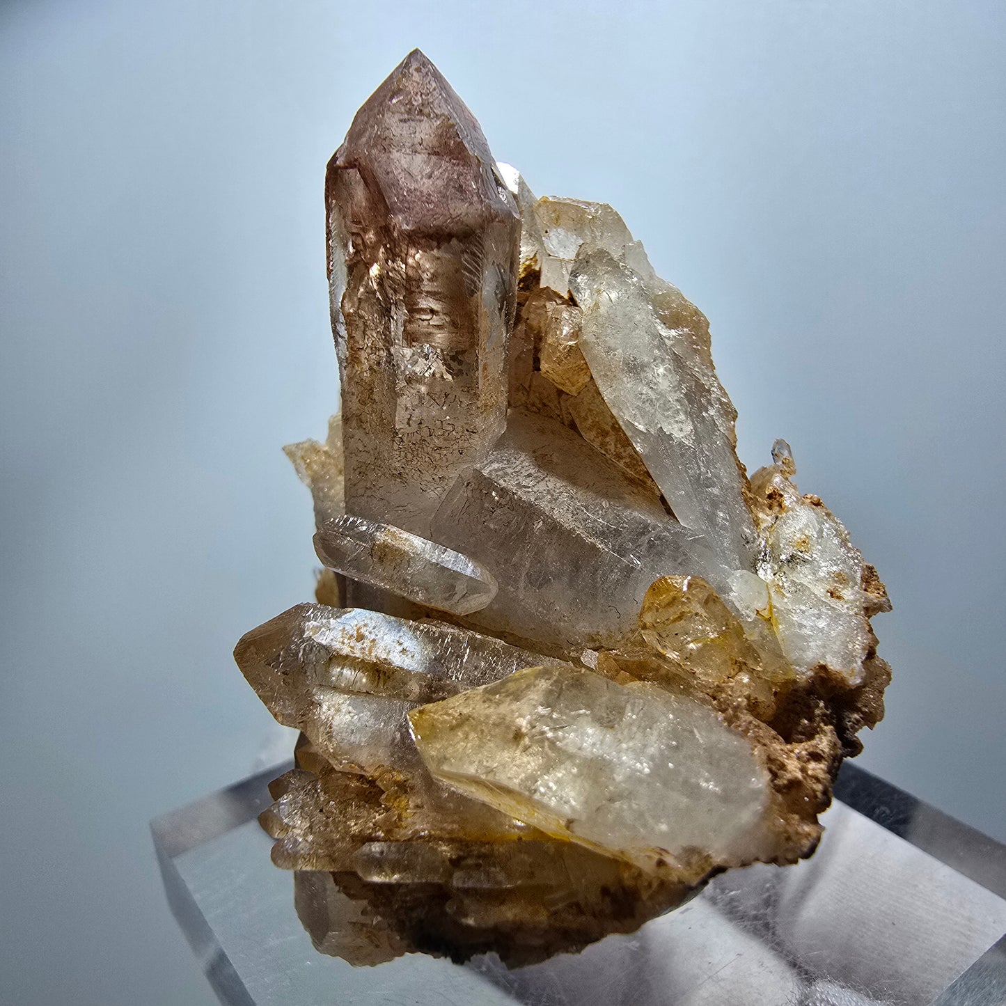 Seltene Phantom Rauchquarz Zepter Stufe Goboboseb, Namibia 59*55*42mm