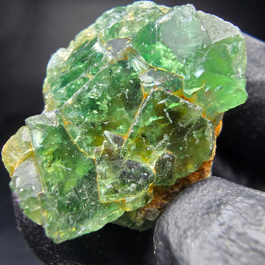 Cube de fluorite fantôme transparent, vert Okorusu, Collection namibie 26x24x23mm