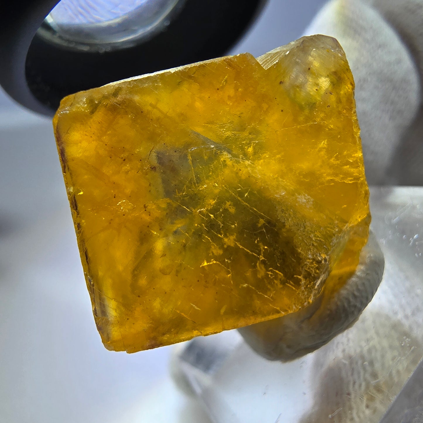 Klarer Phantom Fluorit Würfel, gelb grün Okorusu, Namibia 27*26*15mm
