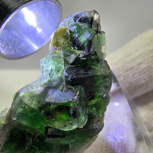 Fluorite fantôme, quartz fumé, hyalite, tourmaline de Schörl, muscovite, Erongo, Namibie, 37 x 18 x 18 mm