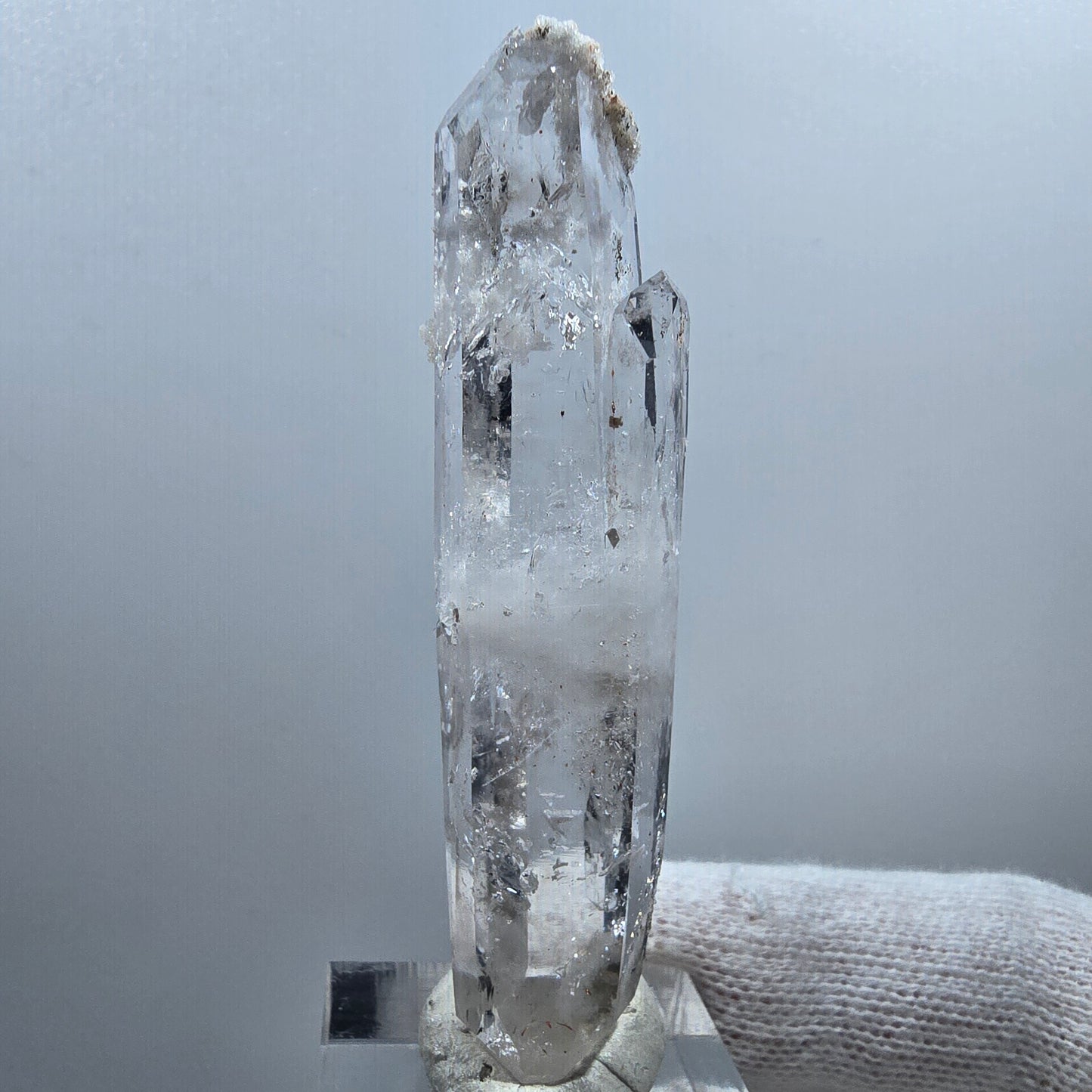 Quartz fumé lémurien Enhydro DT, quartz druze Valentine Pocket Goboboseb Namibie 69 x 17 x 13 mm