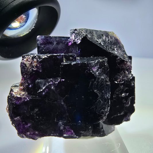 Spécimen de cube de fluorite fantôme parqueté zonal Okorusu, Namibie 51*46*27mm