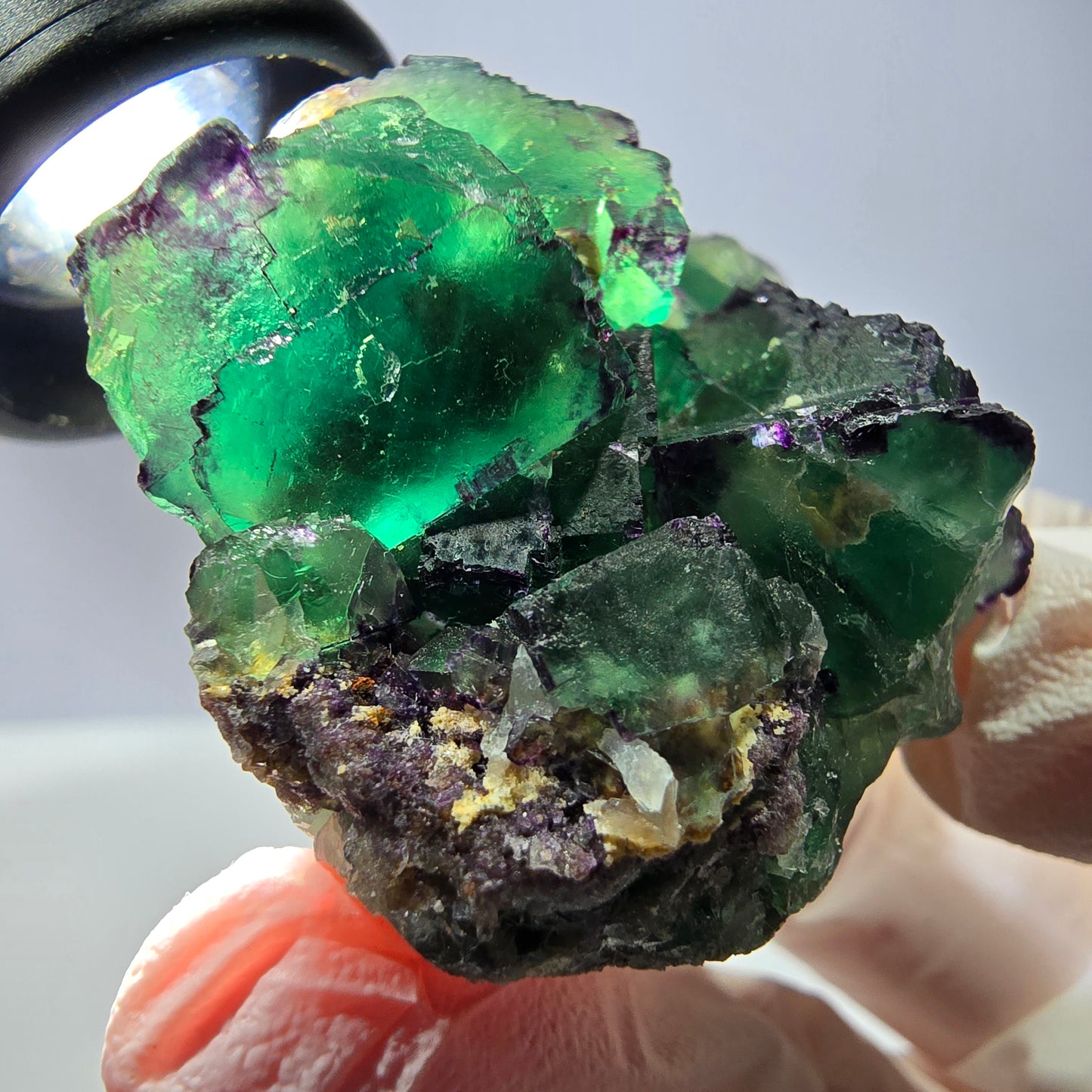 Spécimen de cube de fluorite fantôme, parqueté, zonal Okorusu, Namibie 54 x 39 x 28 mm