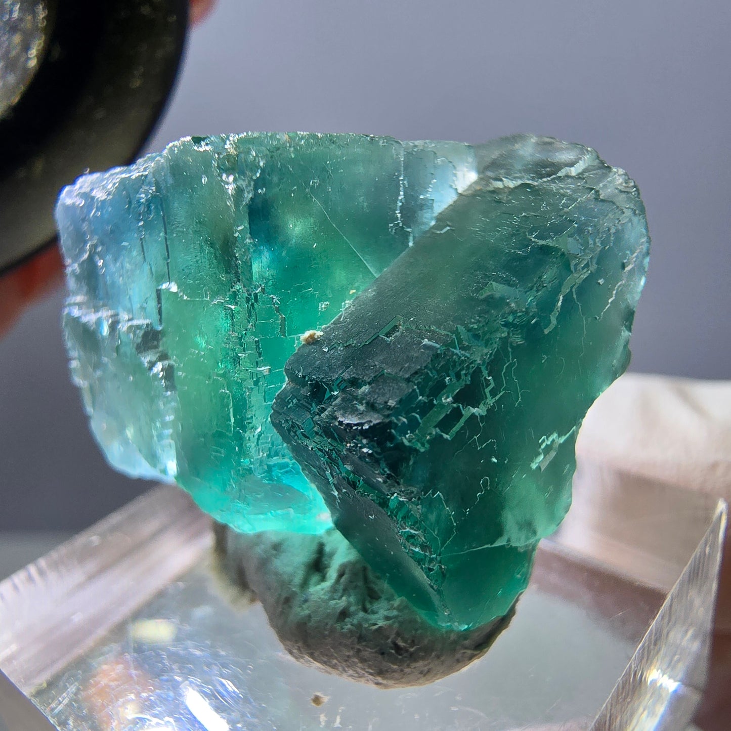 Phantom Fluorit Würfel Stufe, grün parkettiert Okorusu, Namibia 28*23*16mm