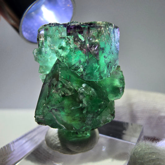Morceaux de fluorite fantôme, vert violet zonal Okorusu, Namibie 28*24*15 mm