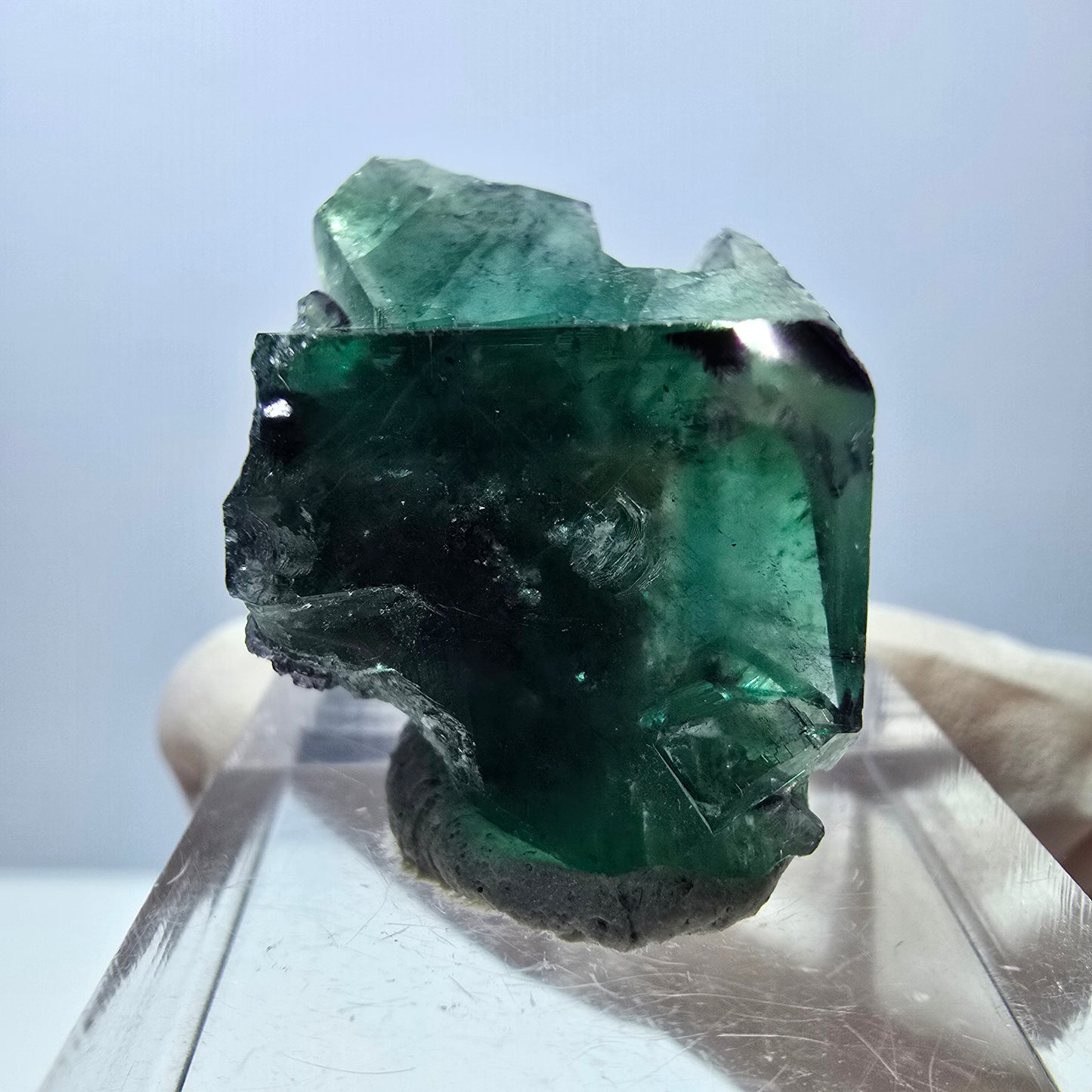 Phantom Fluorit Würfel Stufe, grün lila Okorusu, Namibia 30*20*12mm