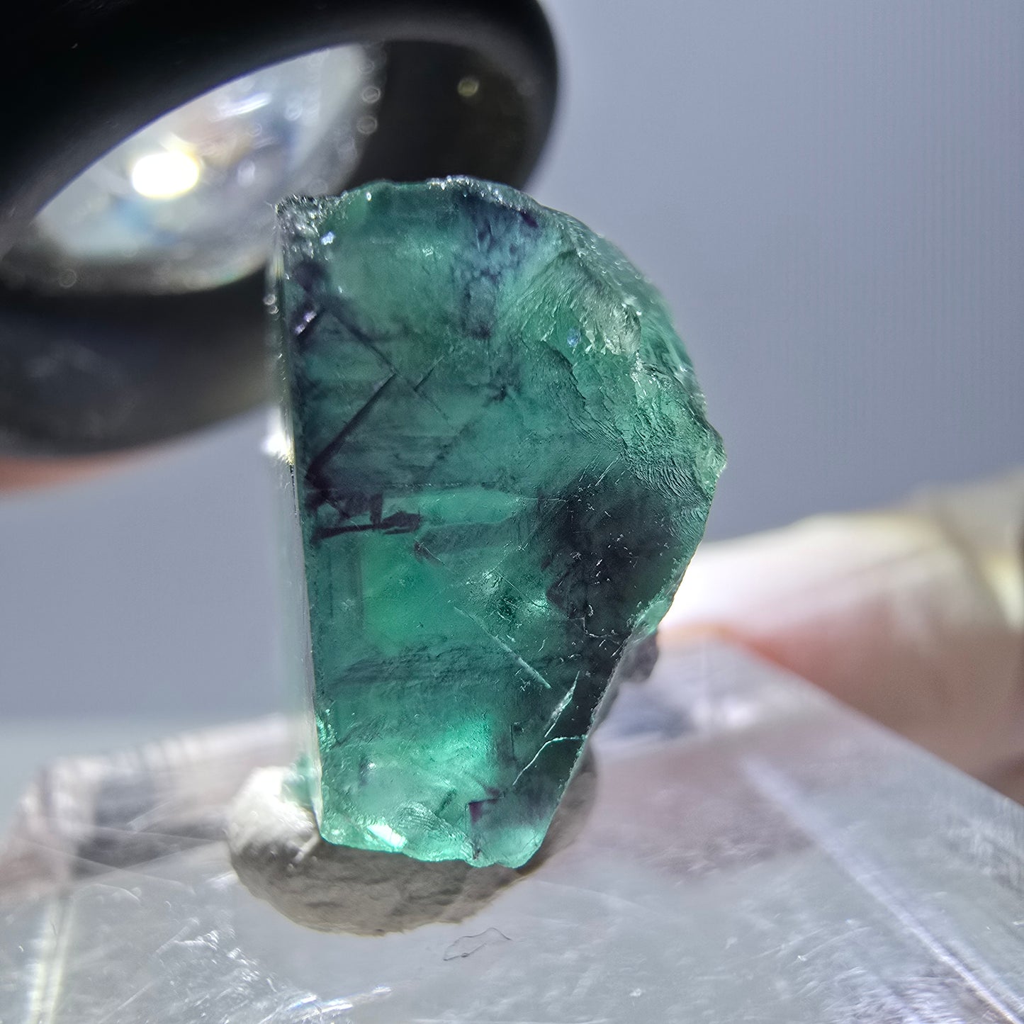 Phantom Fluorit Würfel Stufe, parkettiert grün lila Okorusu, Namibia 17*17*11mm