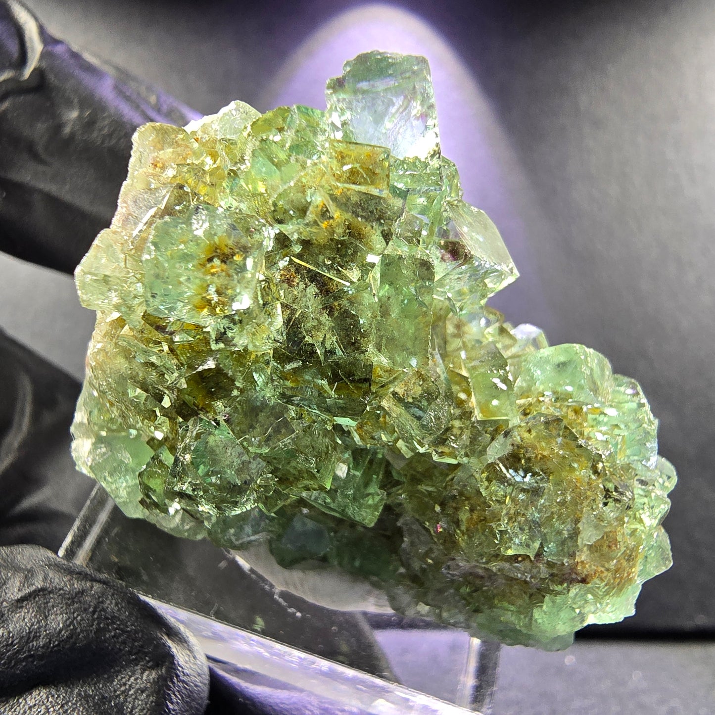 Seltene klare Fluorit Würfel Stufe mit Einschlüssen 41*28*21mm Okorusu, Namibia