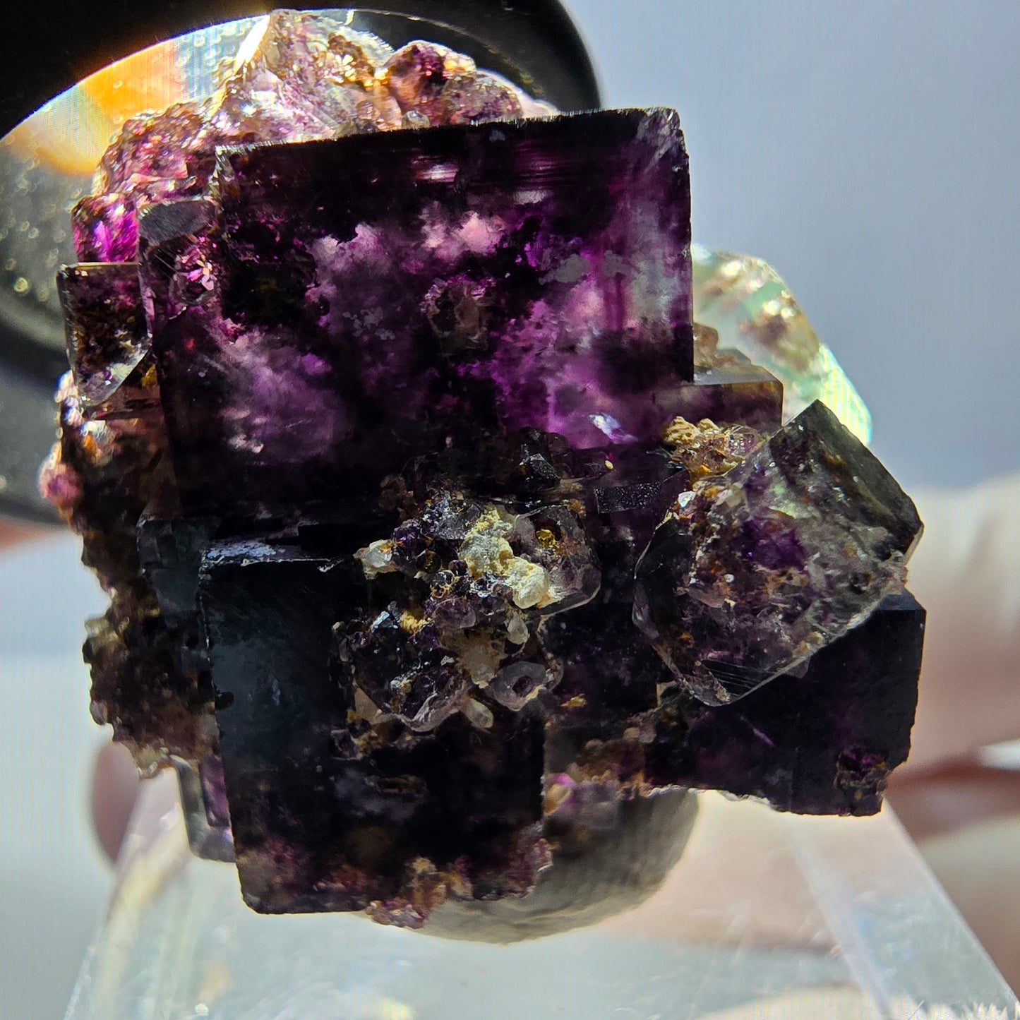 Phantom Fluorit Würfel Stufe, grün lila Okorusu, Namibia 29*26*20mm