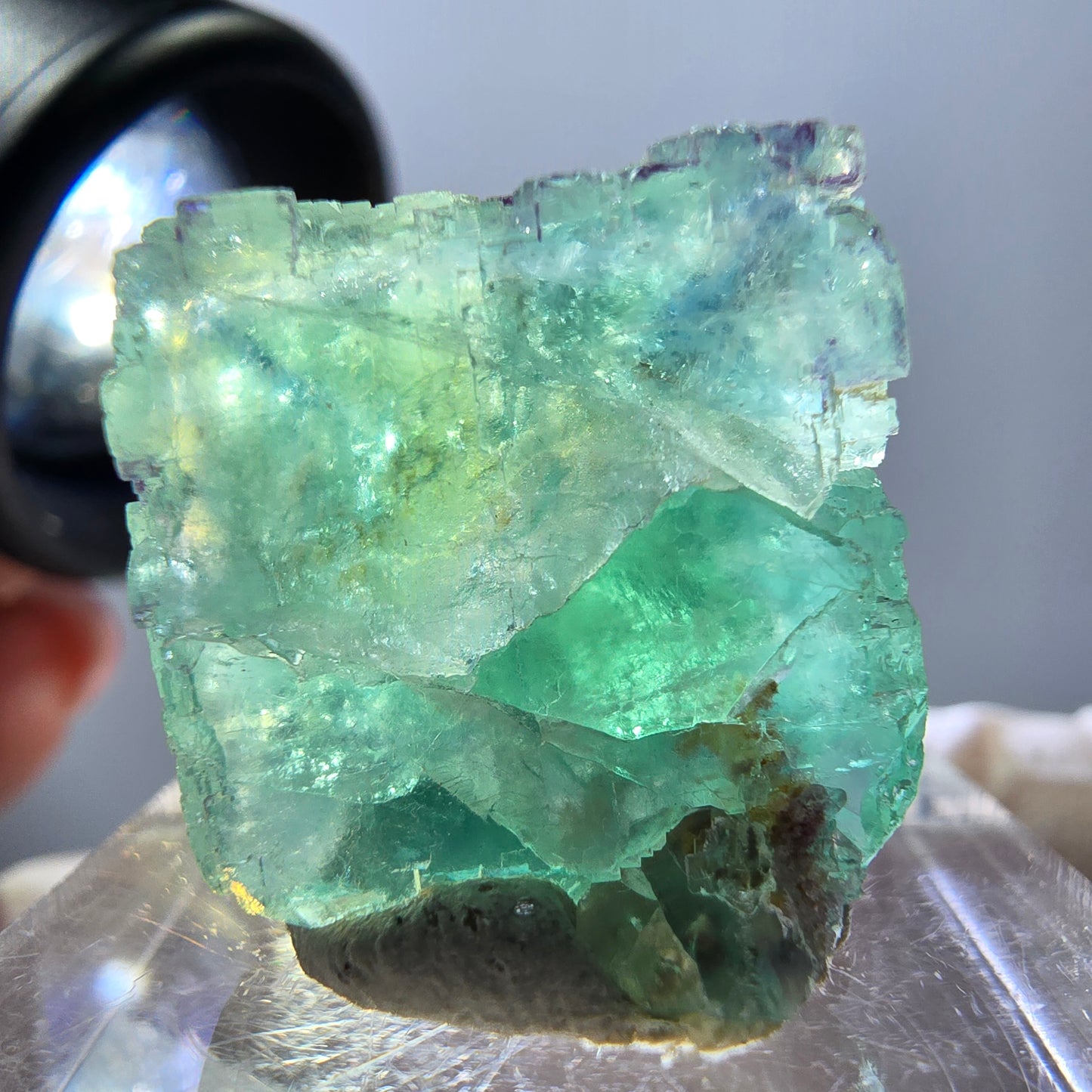 Phantom Fluorit Würfel Stufe, grün parkettiert Okorusu, Namibia 22*20*18mm