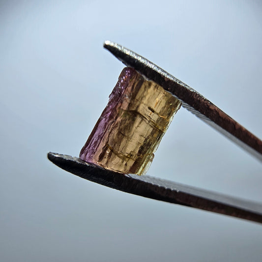 Seltener Elbait Turmalin Kristall, grün rosa Minas Gerais, Brasilien 7*5*2mm