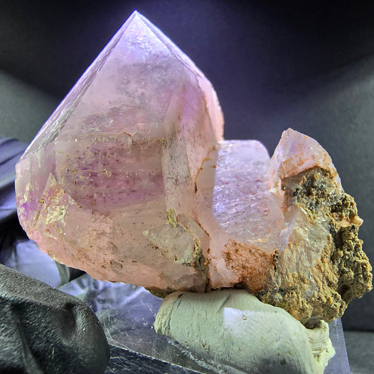 Grand spécimen d'améthyste fantôme 56*51*54mm Brandberg, collection minérale de Namibie