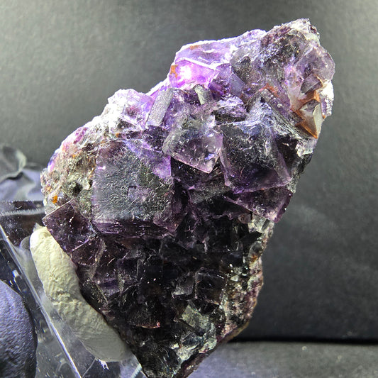 Rare Phantom Fluorite XX stade violet vert avec fer 40*36*23mm Okorusu, Namibie
