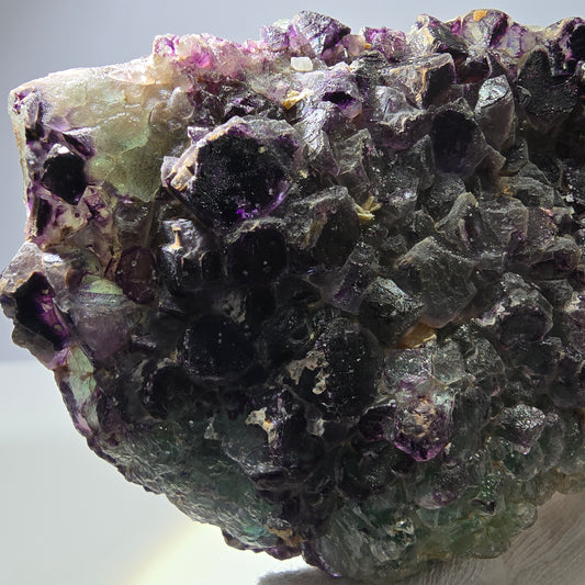 Große Fluorit Würfel grün lila zonal, Hyalit Stufe Erongo, Namibia 96*67*42mm