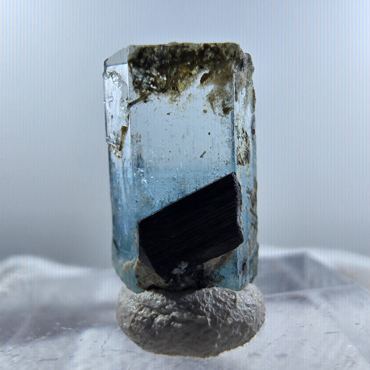 Setlene Aquamarin, Schörl Turmalin Stufe Erongo, Namibia 14*9*7mm