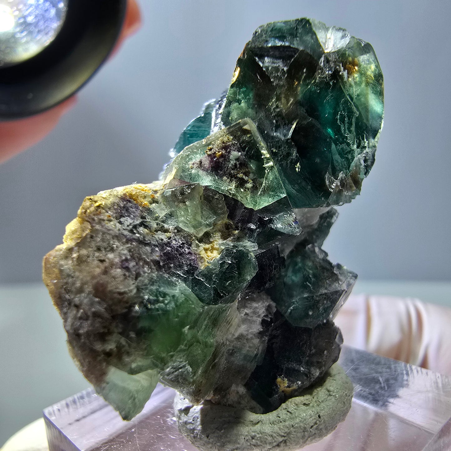 Spécimen de cube de fluorite fantôme, parquet vert Okorusu, Namibie 32 x 26 x 24 mm
