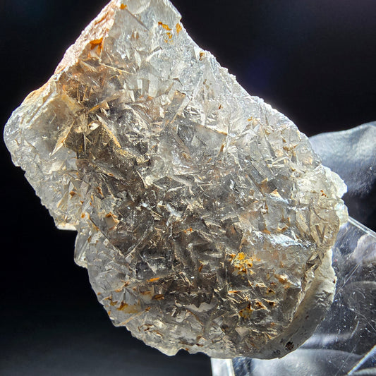 Cube de fluorite fantôme transparent de qualité violet Okorusu, Collection namibie 41*31*14mm