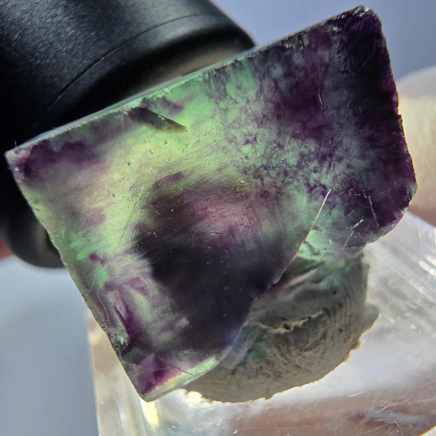 Phantom Fluorit Würfel parkettiert, grün lila Okorusu, Namibia 19*17*11mm