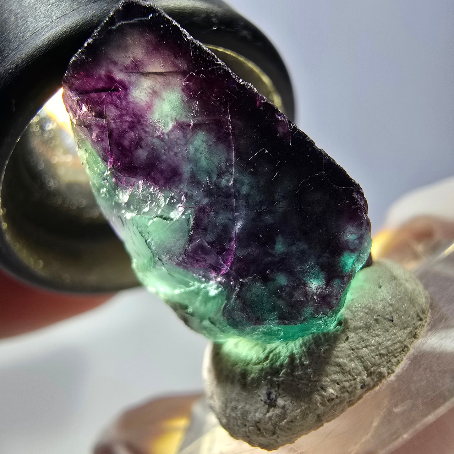 Phantom Fluorit Würfel parkettiert, grün lila Okorusu, Namibia 21*21*13mm