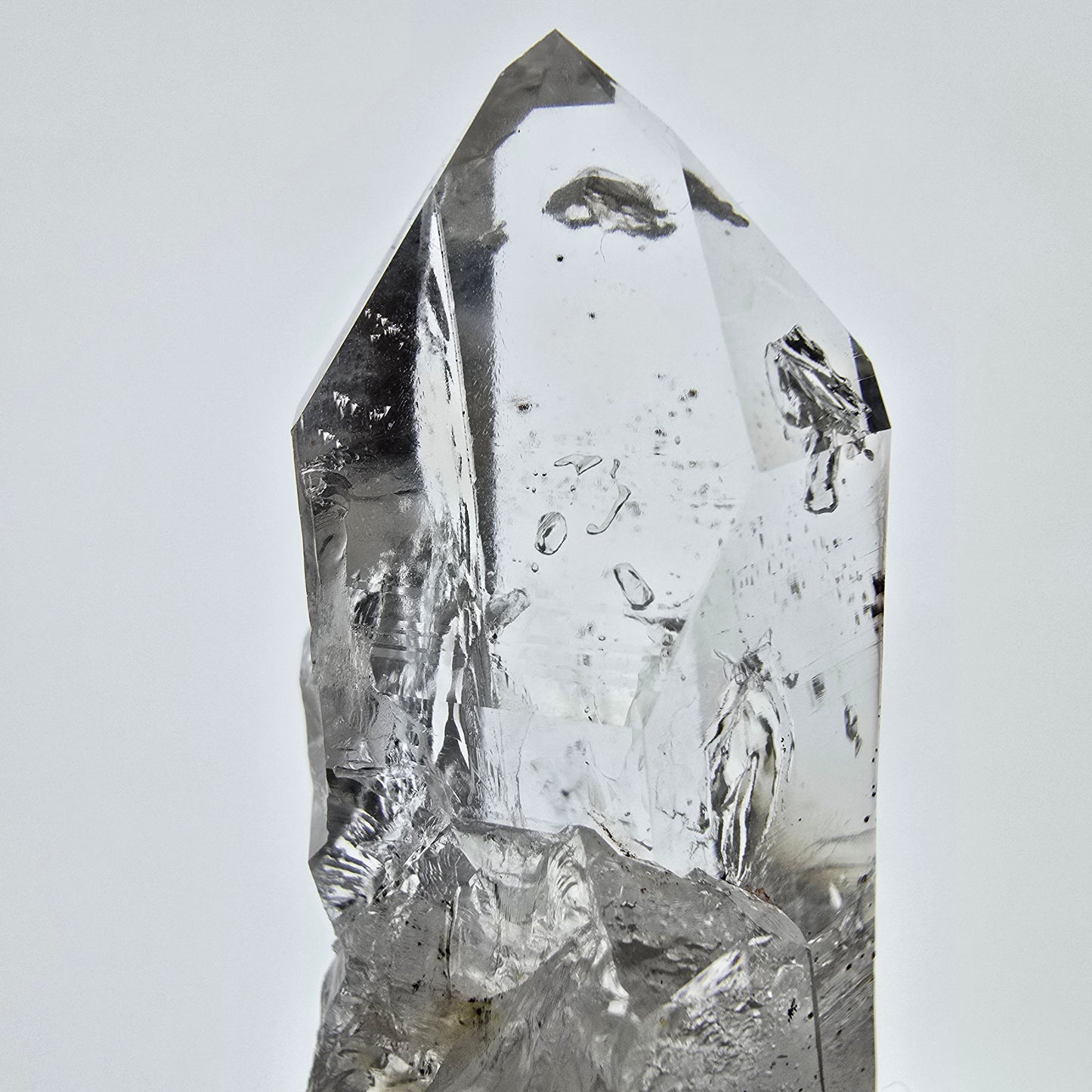 Sceptre squelette en quartz fumé Enhydro, calcite, 1 pochette bulle Saint-Valentin, Namibie 57 x 26 x 21 mm