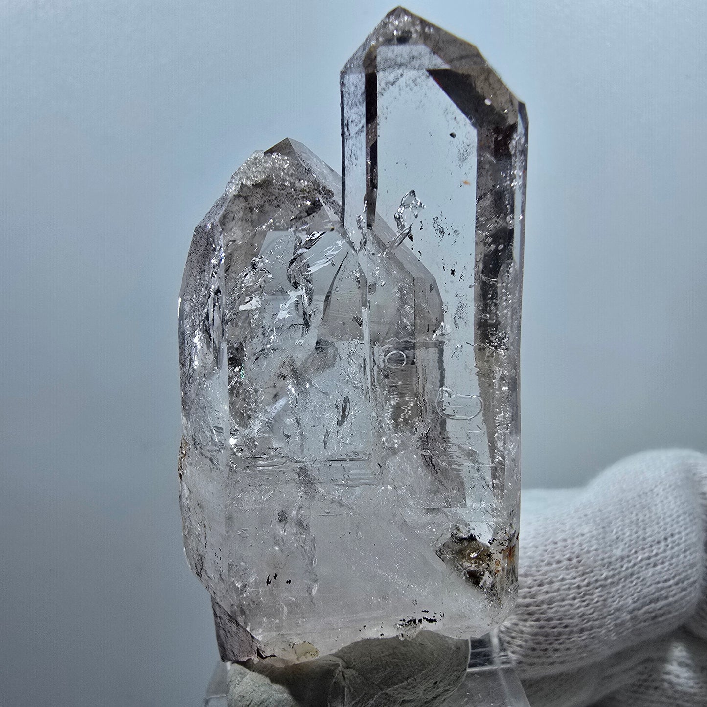 Enhydro Phantom Smoky Quartz Twin, Analcim Valentine Pocket Goboboseb Namibia 57*27*22mm