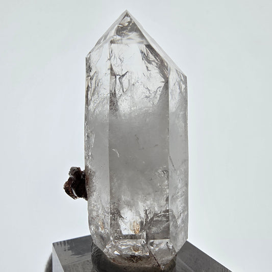 Sceptre fantôme squelette en quartz fumé DT, poche Saint-Valentin en calcite UV, Namibie 50 x 23 x 22 mm