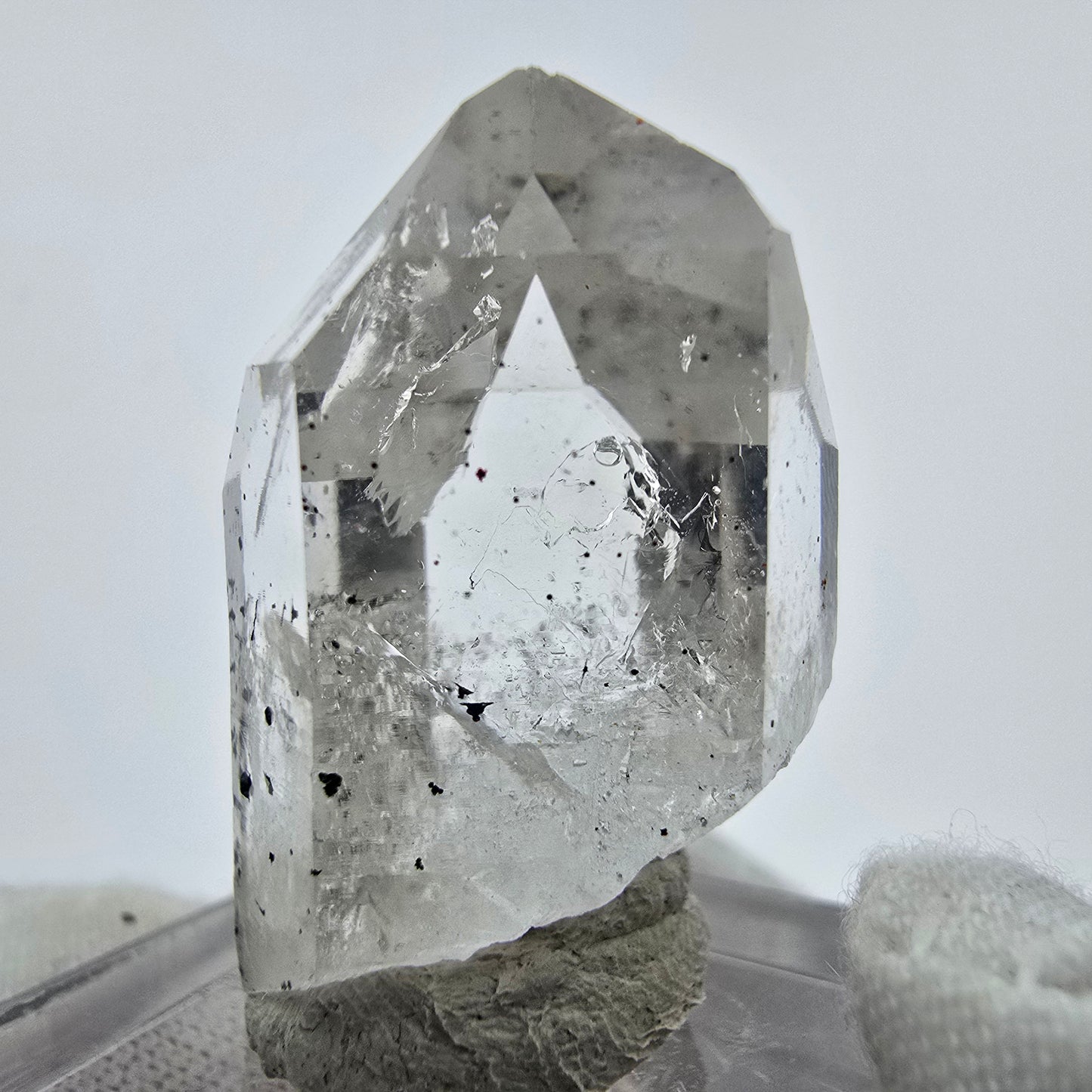 Klarer Phantom Hämatit Quarz Kristall Streep Mine, Goboboseb, Namibia 29*18*16mm
