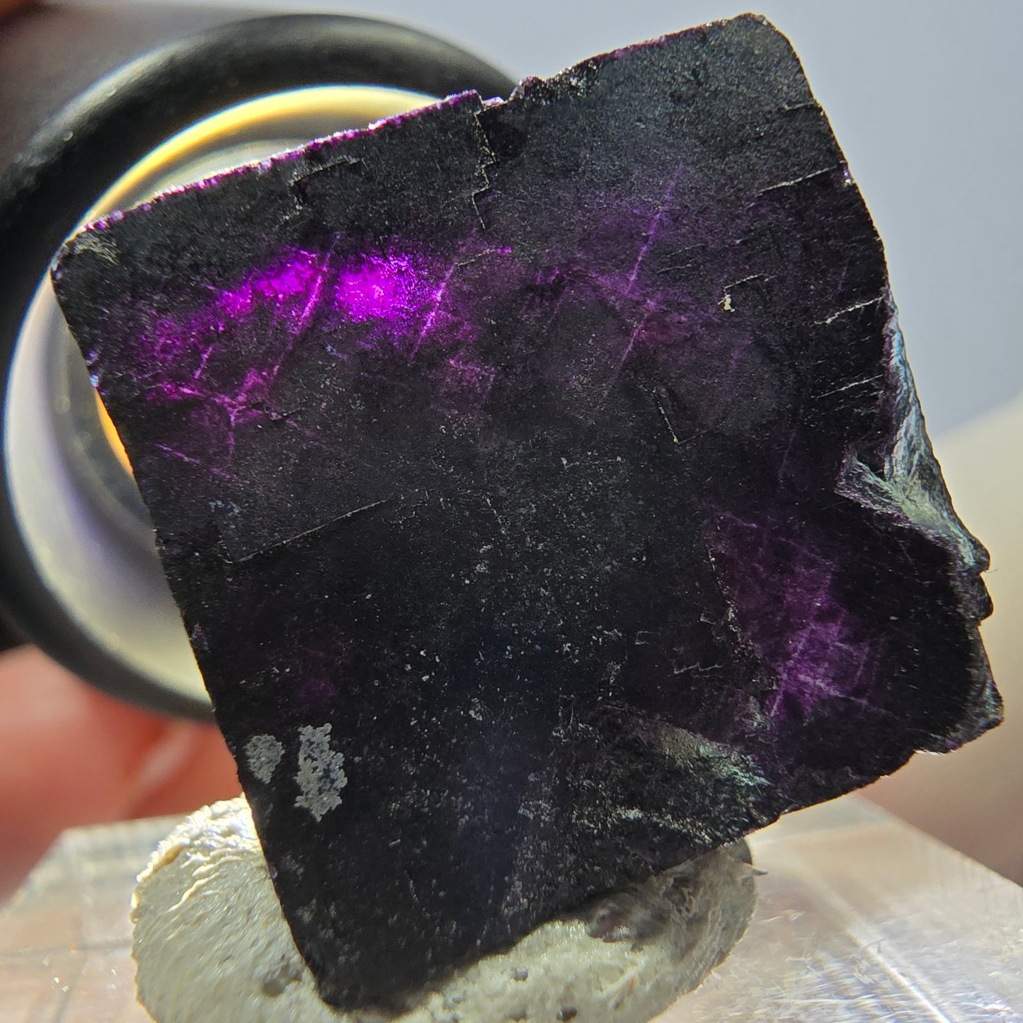 Phantom Fluorit Würfel Stufe grün lila zonal 11:11 Angel Pocket, Namibia 19*19*18mm