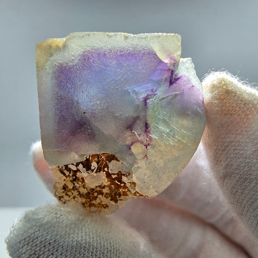 Phantom Fluorit UV Würfel auf Quarz Stufe Omehane, Namibia 39*23*26mm Sammlung
