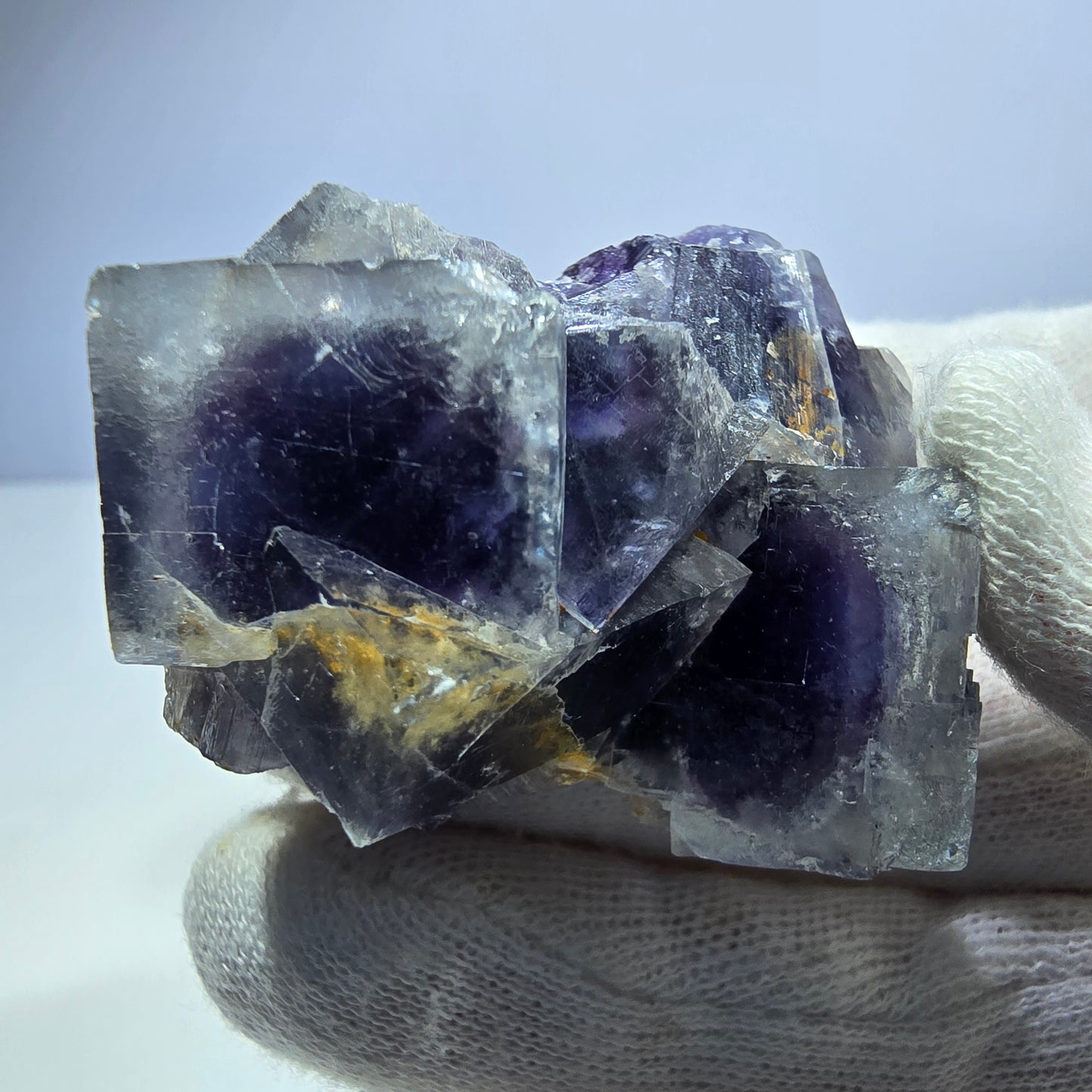 Phantom Fluorit Würfel Stufe, parkettiert blau lila Okorusu, Namibia 53*38*32mm
