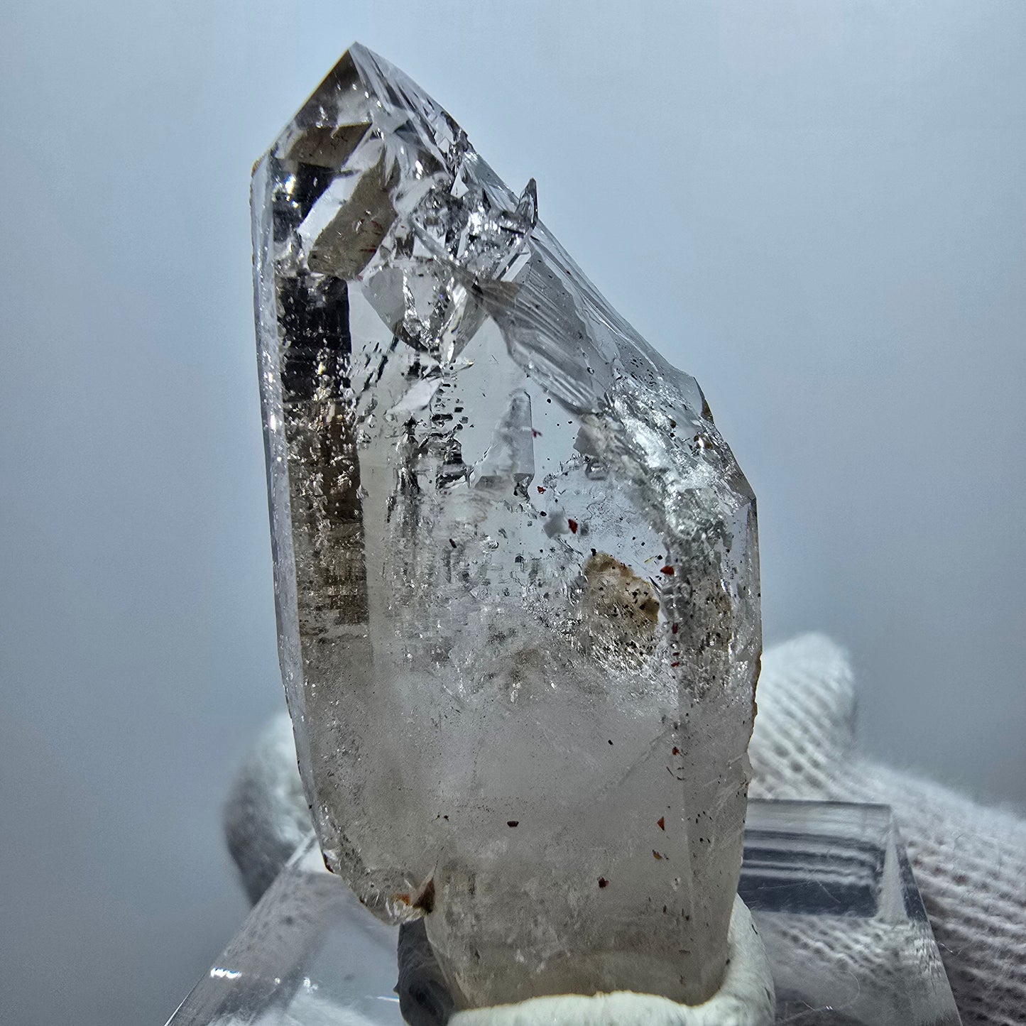Enhydro Phantom Smoky Quartz Scepter, 1x Bubble Goboboseb, Namibia 37*19*11mm