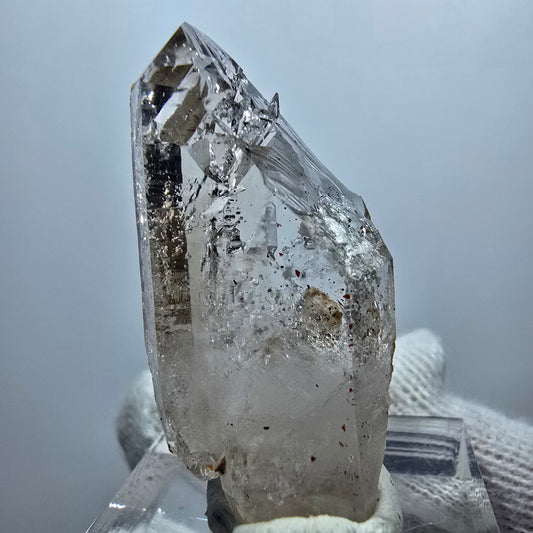 Enhydro Phantom Rauchquarz Zepter, 1x Blase Goboboseb, Namibia 37*19*11mm