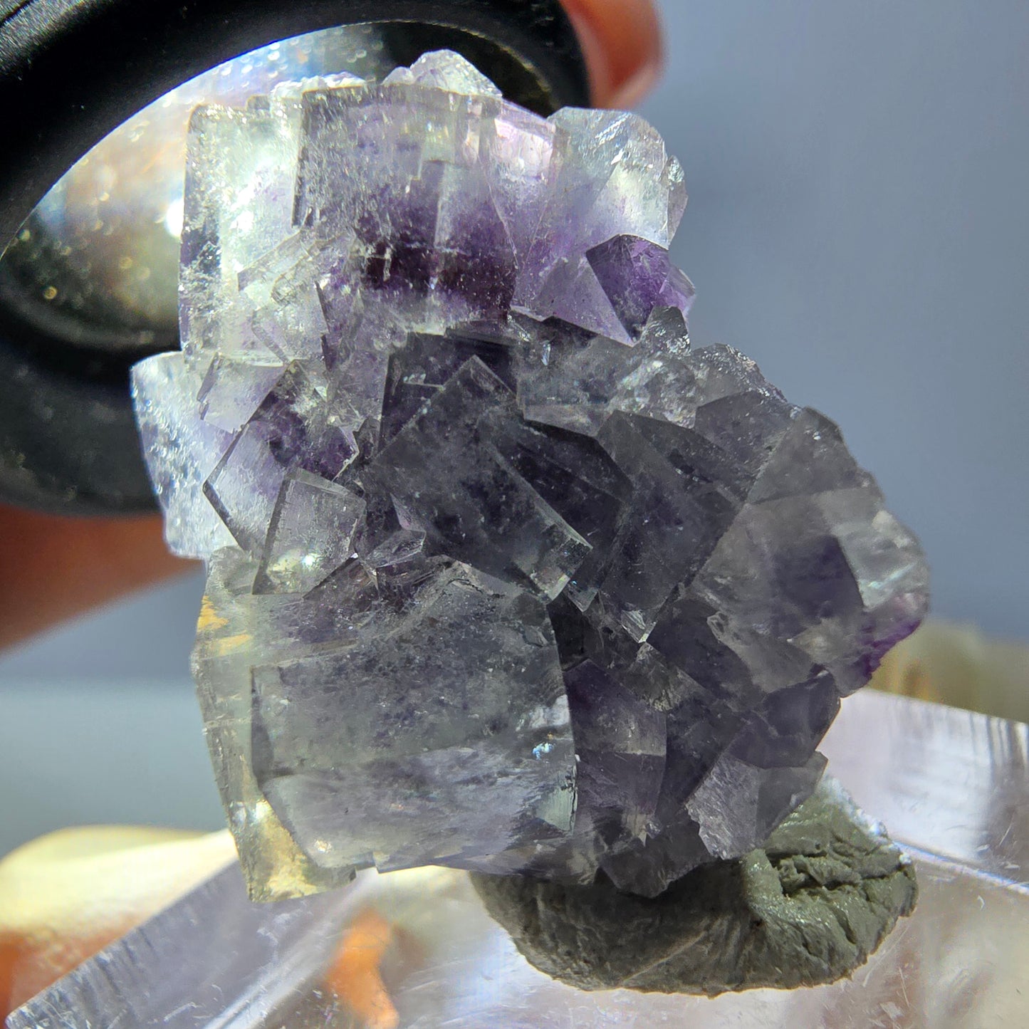 Phantom Fluorit Würfel Stufe, grün lila Okorusu, Namibia 27*21*17mm