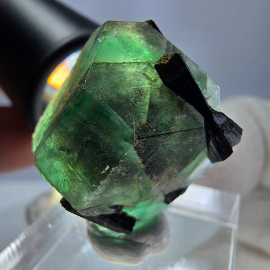 Phantom Fluorit Würfel hexagonal Schörl Turmalin Stufe Erongo Namibia 23*22*22mm
