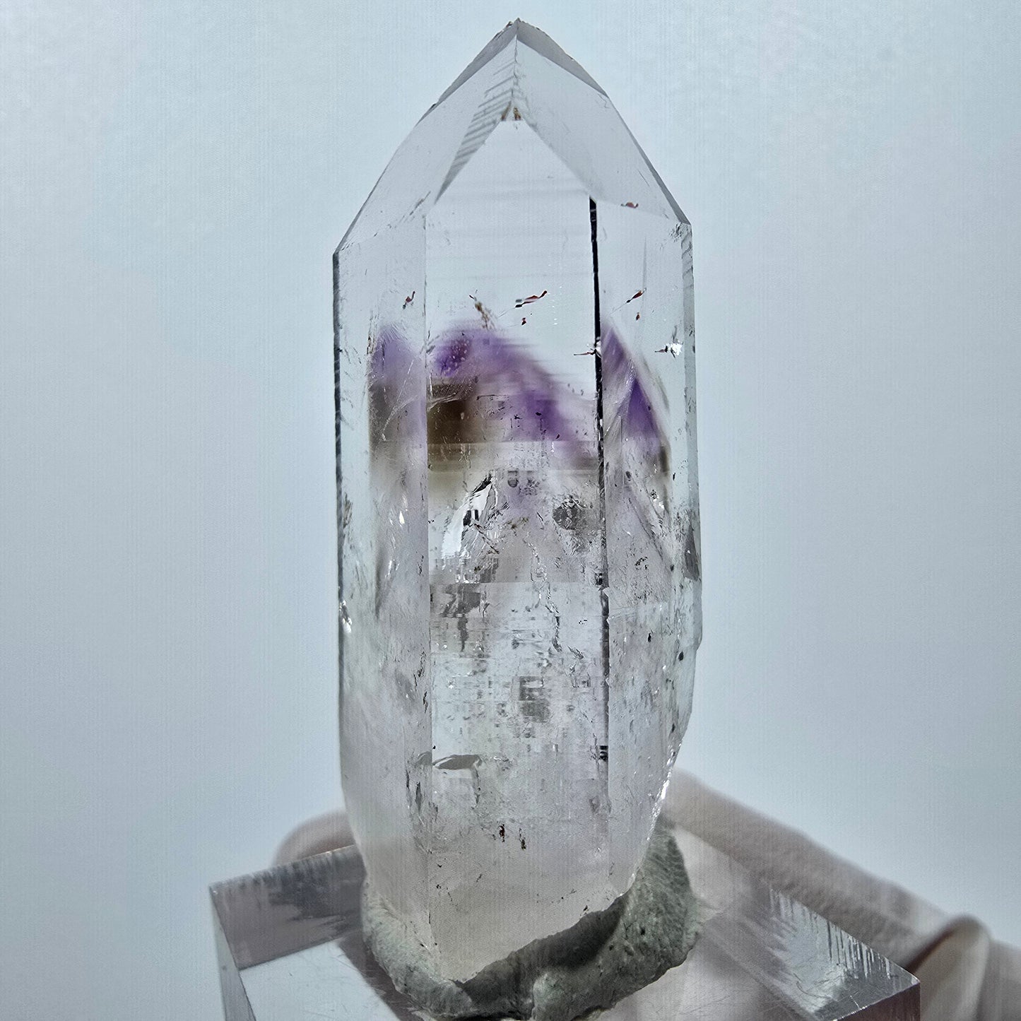 Harlequin Phantom Amethyst with Analcim Streep Mine, Goboboseb, Namibia 50*19*16mm