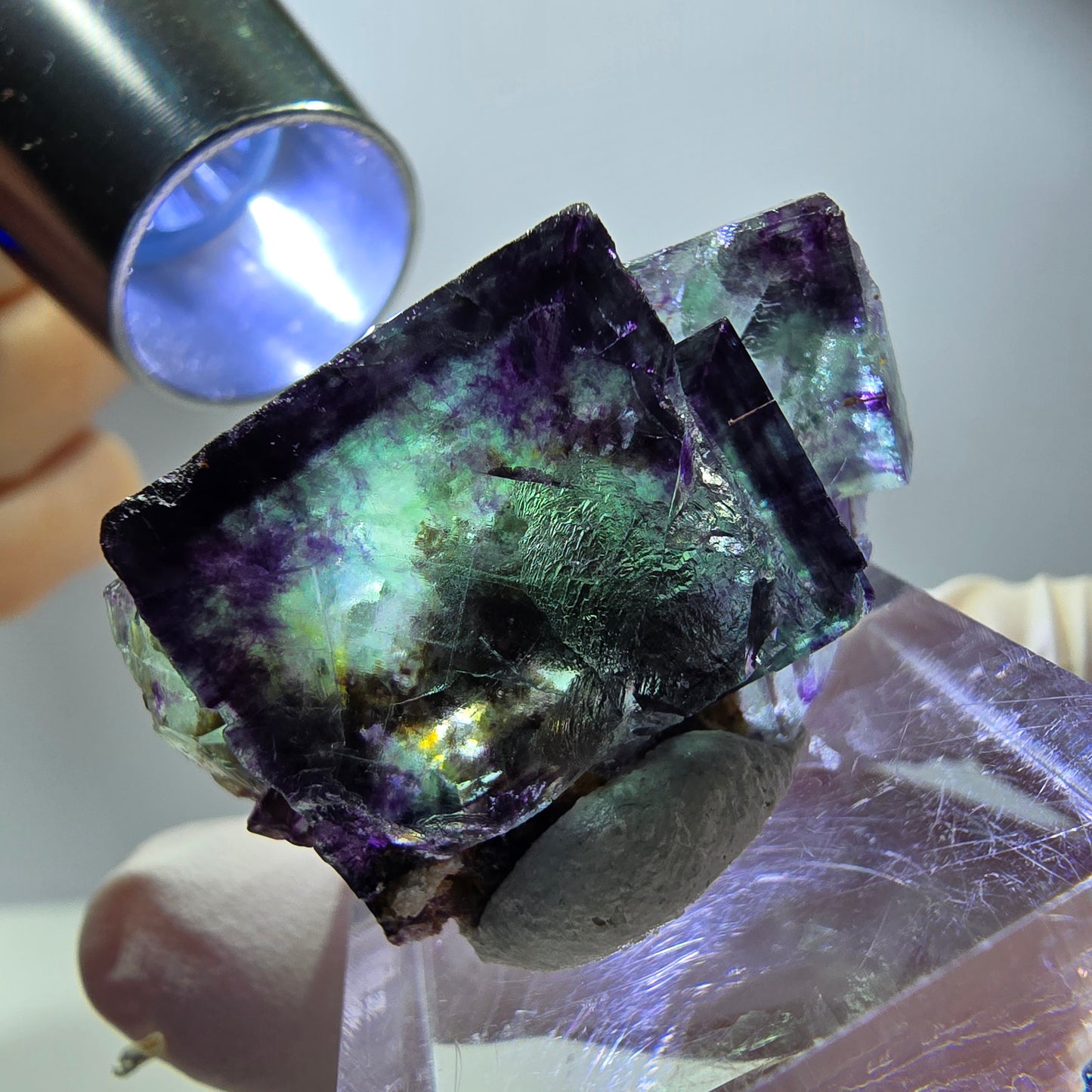 Rare Fluorite Cube Specimen, green purple Okorusu, Namibia 33*20*13mm