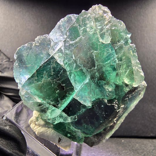 Rare spécimen de fluorite fantôme vert 48*40*21mm Okorusu, collection Namibie