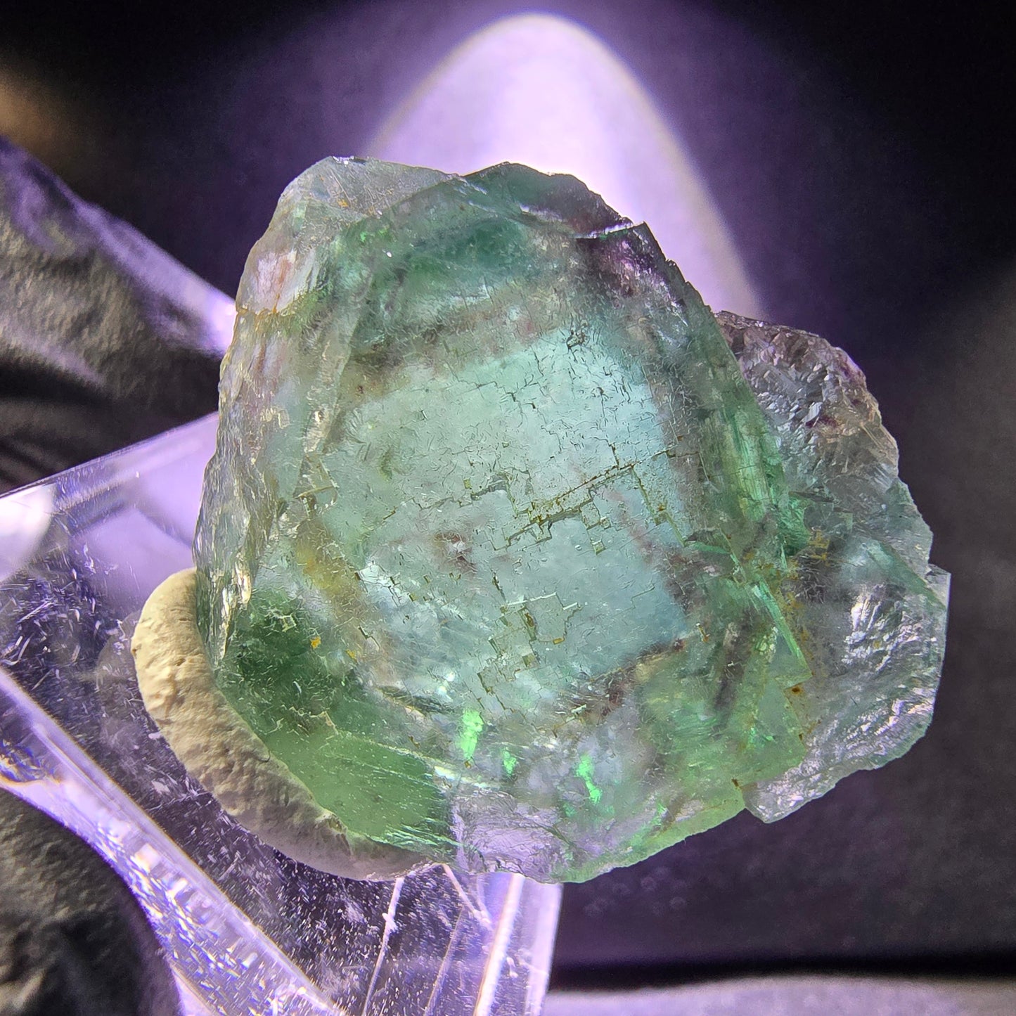 Seltener Phantom Fluorit Würfel grün lila 29*26*11mm Okorusu, Namibia Sammlung
