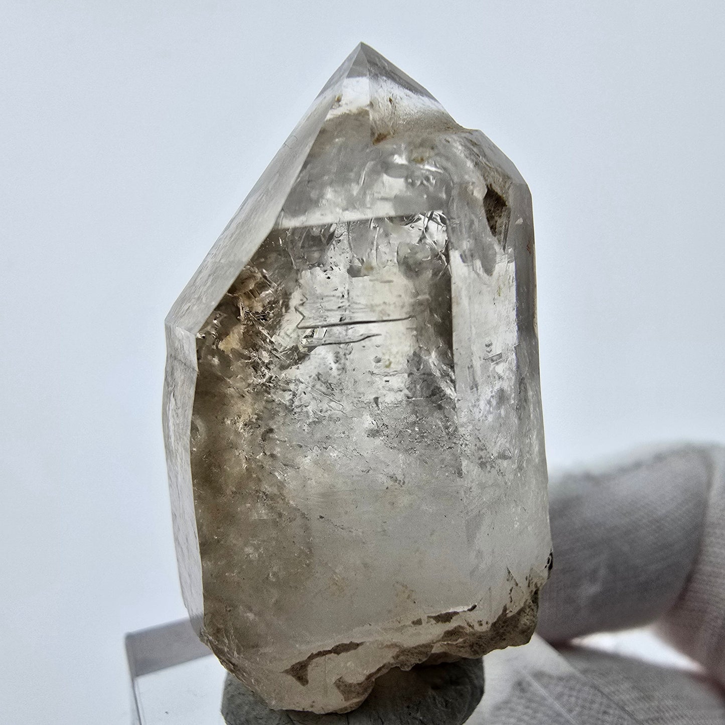Enhydro Phantom Rauchquarz Doppelender 1x Blase Goboboseb, Namibia 41*21*19mm