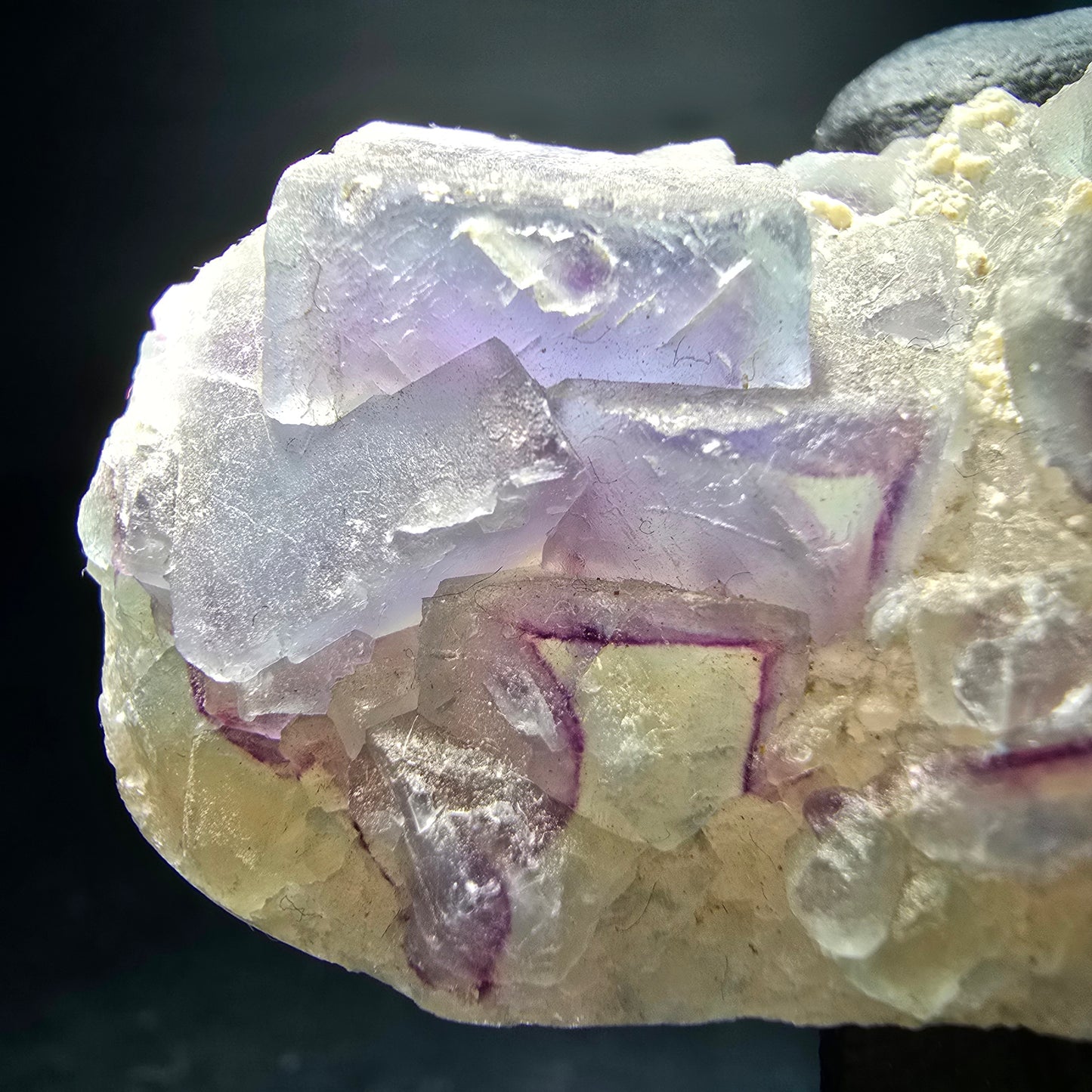 Cube de fluorite fantôme vert violet, spécimen de quartz Omehane, namibie 50*32*24mm
