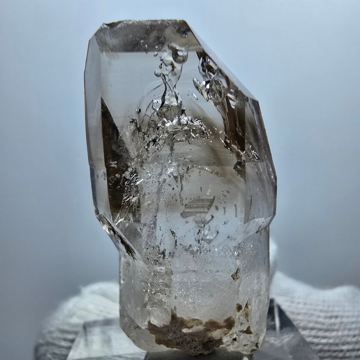 Enhydro Phantom Smoky Quartz Scepter, 1x Bubble Goboboseb, Namibia 36*18*12mm