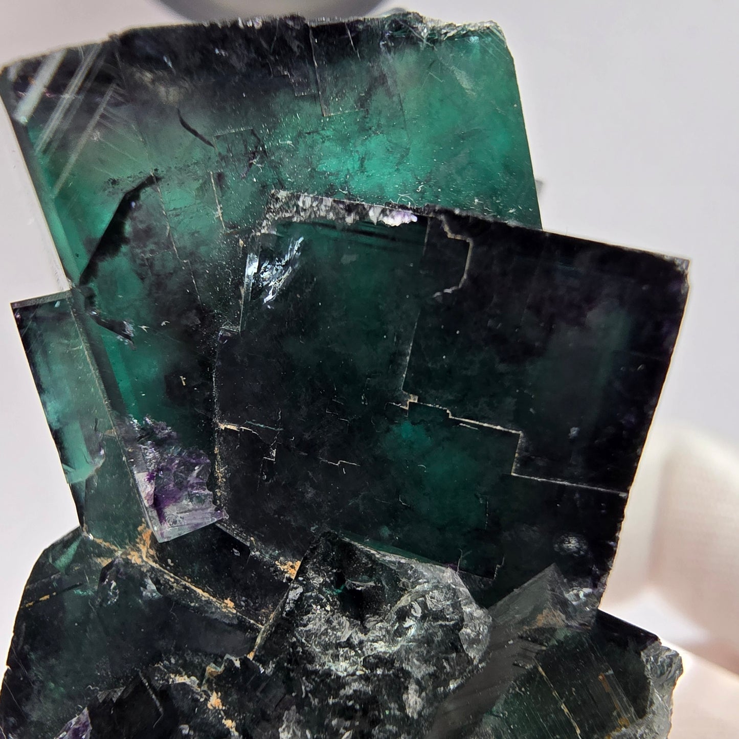 Seltene Phantom Fluorit Würfel Stufe Tie-Dye Pocket, Okorusu, Namibia 58*38*39mm