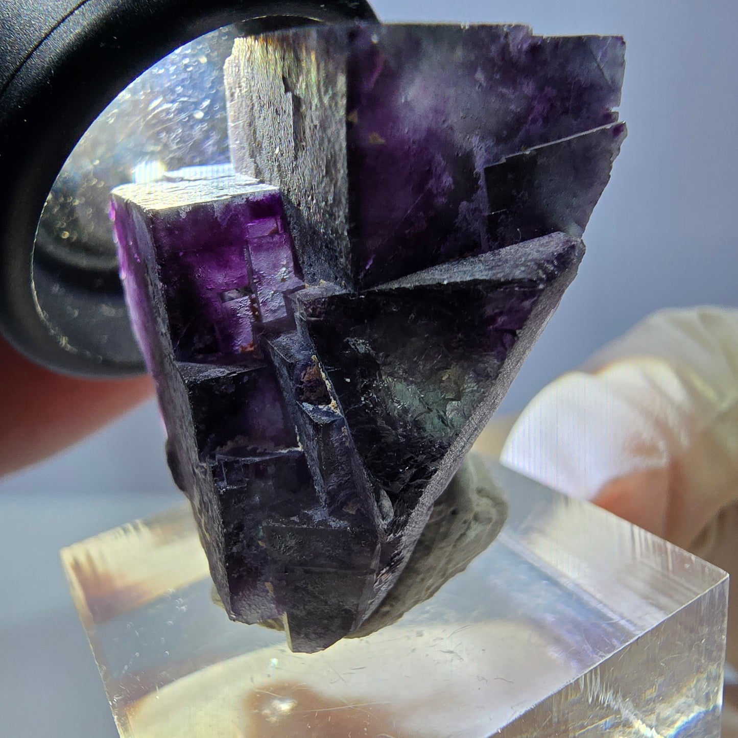 Phantom Fluorit Würfel Stufe, grün lila Okorusu, Namibia 33*24*18mm