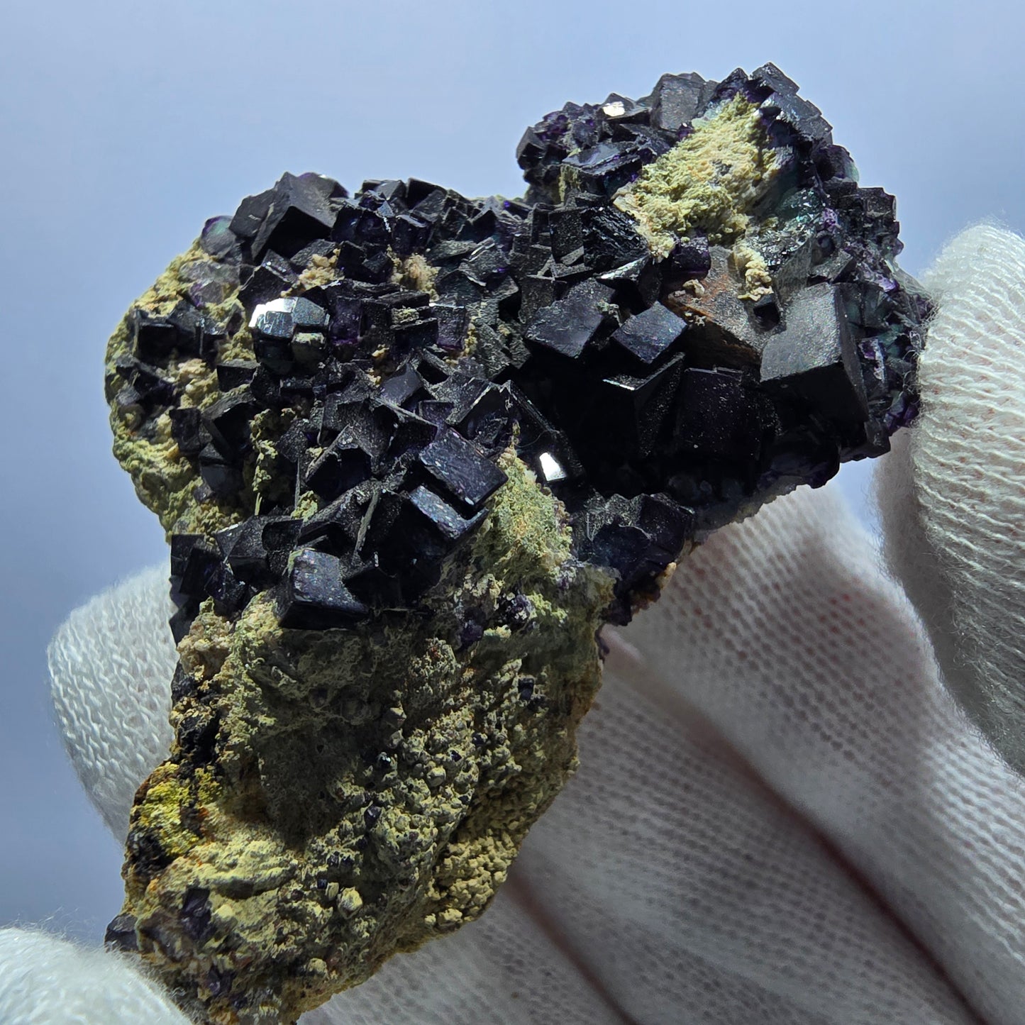 Cube de fluorite fantôme zonal, spécimen d'orthose, Erongo, Namibie, 62 x 38 x 20 mm