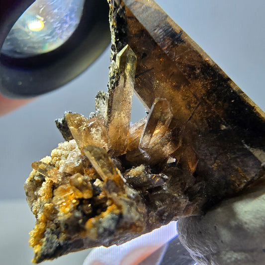 Rare spécimen de tourmaline Schorl et de quartz fumé, Erongo, Namibie, 36 x 27 x 22 mm