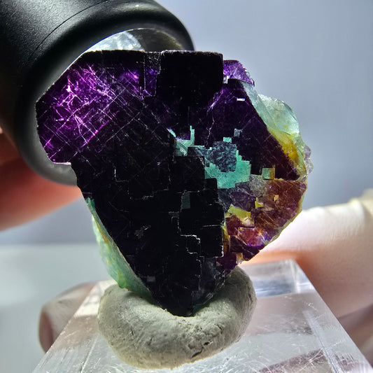 Phantom Fluorit Würfel Stufe grün lila zonal 11:11 Angel Pocket, Namibia 27*23*18mm